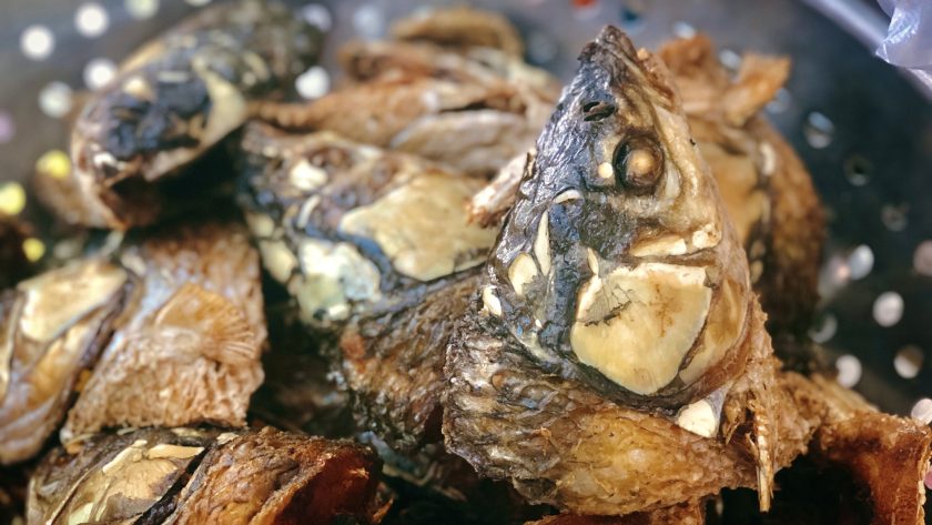 Đầu cá trắm, loại topping đặc biệt tại quán bà Luyến.