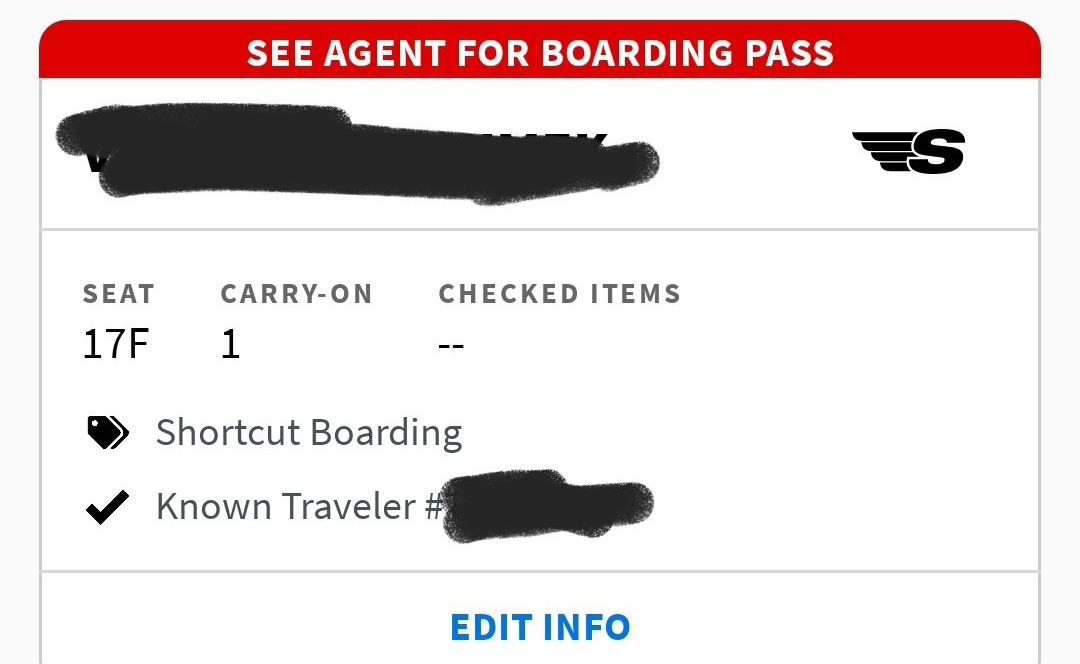 Một vé máy bay có dòng chữ See Agent. Ảnh: Twitter
