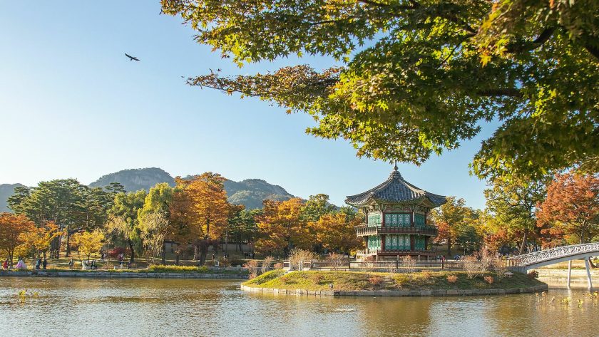 Cung điện Gyeongbokgung (Seoul, Hàn Quốc) vào mùa thu. Ảnh: INHYEOK PARK/Unsplash