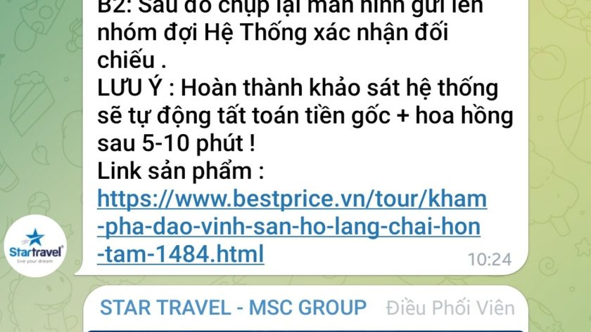 Yêu cầu chuyển tiền nhằm chiếm đoạt tài sản của đối tượng lừa đảo. Ảnh chụp màn hình