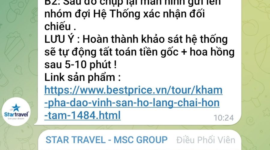 Yêu cầu chuyển tiền nhằm chiếm đoạt tài sản của đối tượng lừa đảo. Ảnh chụp màn hình