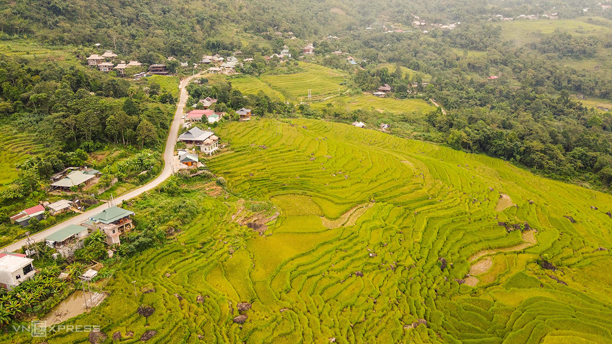 Một góc bản làng ở Khu du lịch Pù Luông. Ảnh: Lê Hoàng