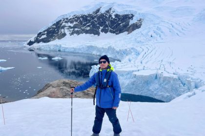 Trọng Thắng tại Danco Island, Nam Cực tháng 3/2024. Ảnh: Nhân vật cung cấp