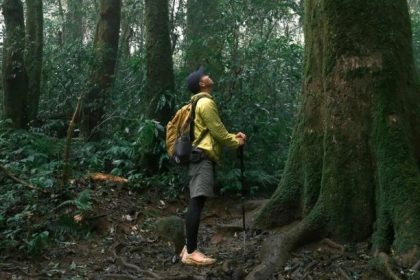 Du khách trekking Lang Biang vào tháng 4. Ảnh: Trần Việt Anh