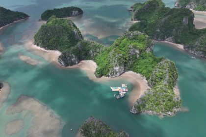 Một góc bãi tắm ở khu vực vịnh Bái Tử Long do AAV chụp trong quá trình khảo sát hồi tháng 6. Ảnh: AAV