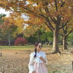 Du khách trải nghiệm mặc hanbok tại cung điện Gyeongbokgung. Ảnh: Vietravel